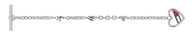 Tommy Hilfiger Jewelry Women's Chain Bracelet in Stainless Steel with a Heart Charm - 2780111