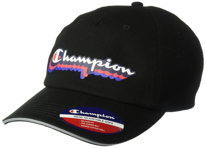 Champion Neighborhood Dad Adjustable Cap, Black/Blue/Red, One Size