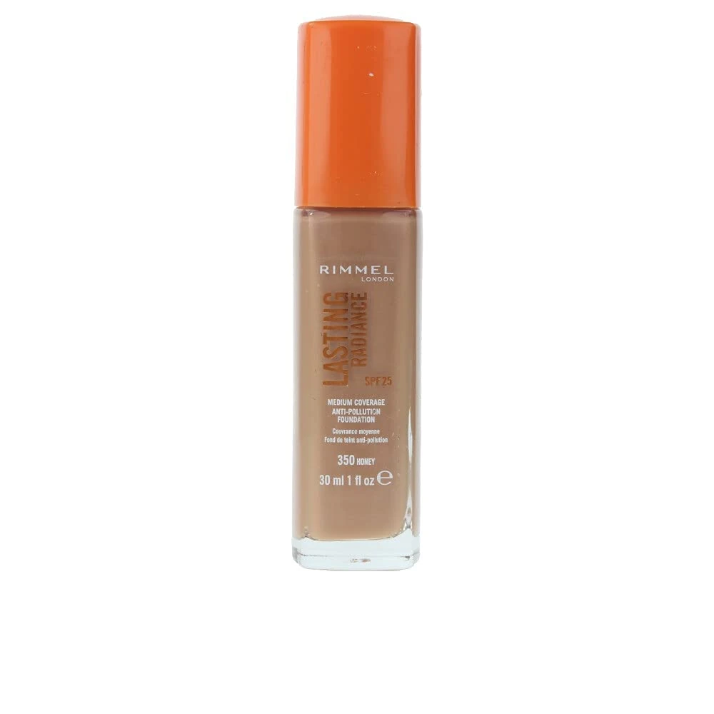 Rimmel Lasting Radiance Medium Coverage Anti Pollution Foundation, SPF 25, 350 Honey (Rimmel Wake Me Up Foundation Upgrade)
