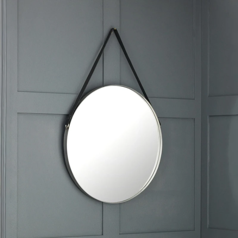 Julian Bowen Opera Round Mirror - Antique Silver Mirrors - Image 1
