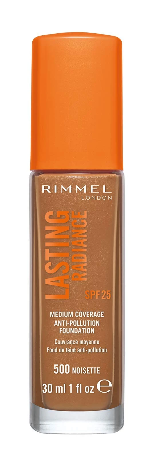 Rimmel Lasting Radiance Medium Coverage Anti Pollution Foundation, SPF 25, 500 Noisette (Rimmel Wake Me Up Foundation Upgrade)