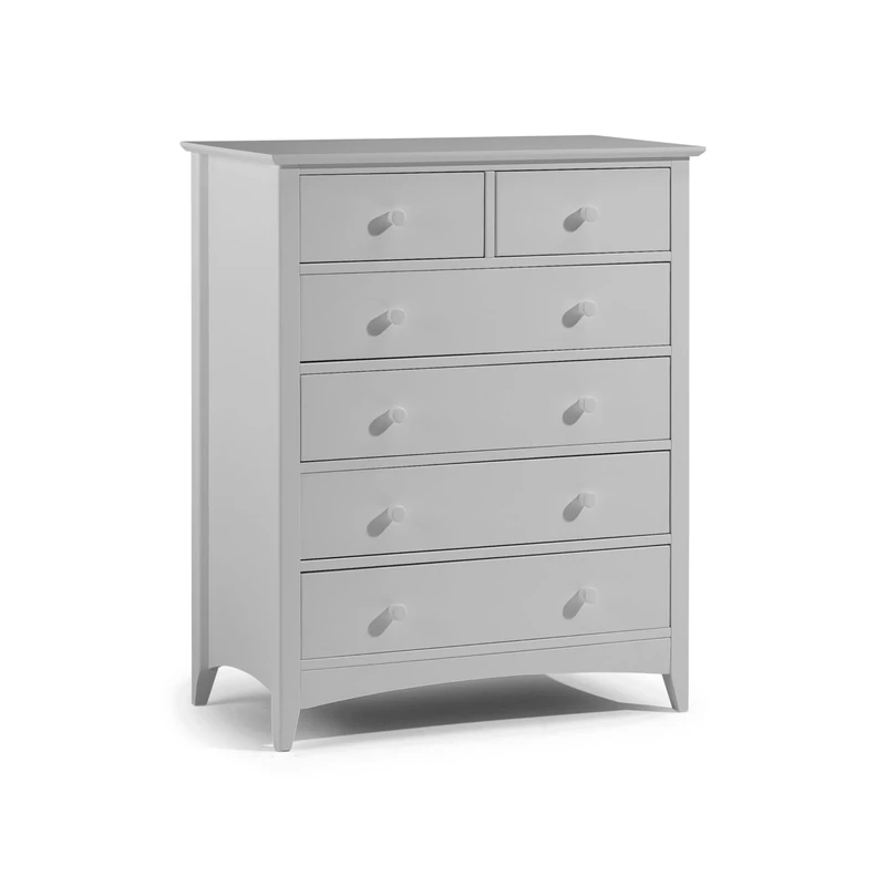Julian Bowen Cameo Chest of Drawers with 4 + 2 Drawers - Dove Grey - Elegant and Practical Storage