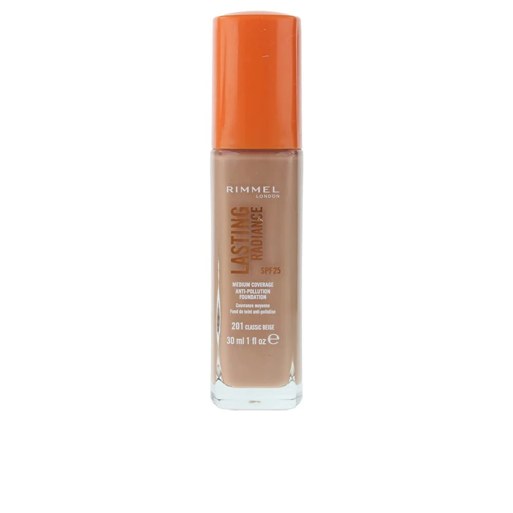 Rimmel Lasting Radiance Medium Coverage Anti Pollution Foundation, SPF 25, 201 Classic Beige (Rimmel Wake Me Up Foundation Upgrade)