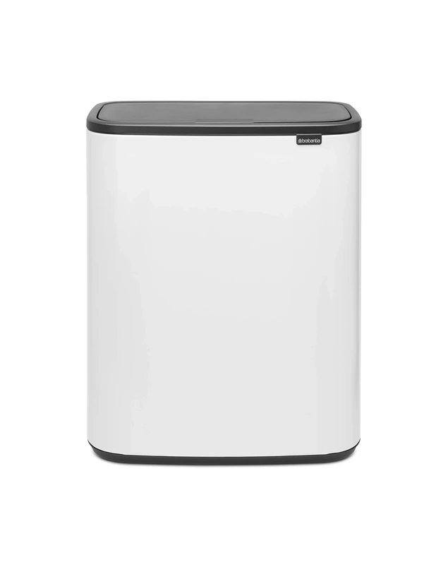 Brabantia Bo Touch Bin - 2 x 30L Inner Buckets (White) Large Waste/Recycling Kitchen Bin - Soft-touch