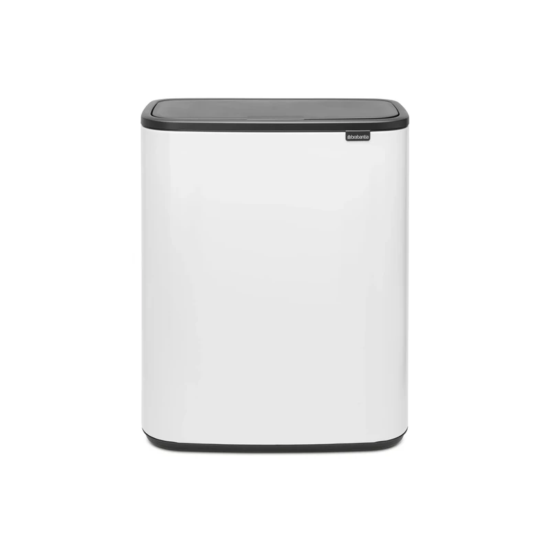 Brabantia Bo Touch Bin - 60L Inner Bucket (White) Large Waste Kitchen Bin - Soft-touch