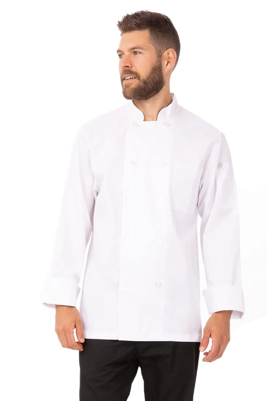 Chef Works Men's Le Mans Chef Jacket, White, 8X-Large