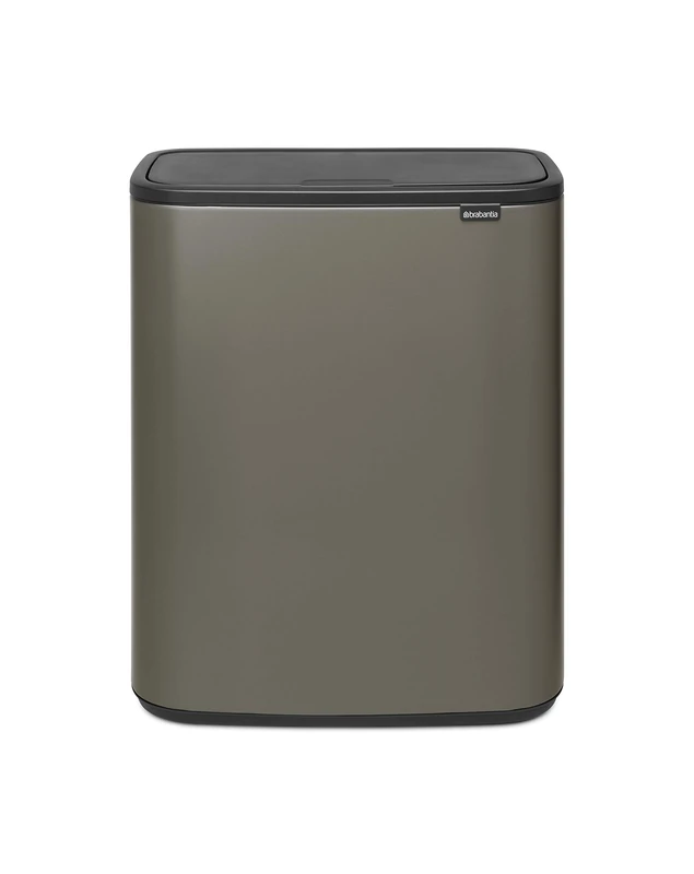 Brabantia Bo Touch Bin - 60L Inner Bucket (Platinum) Large Waste Kitchen Bin - Soft-touch
