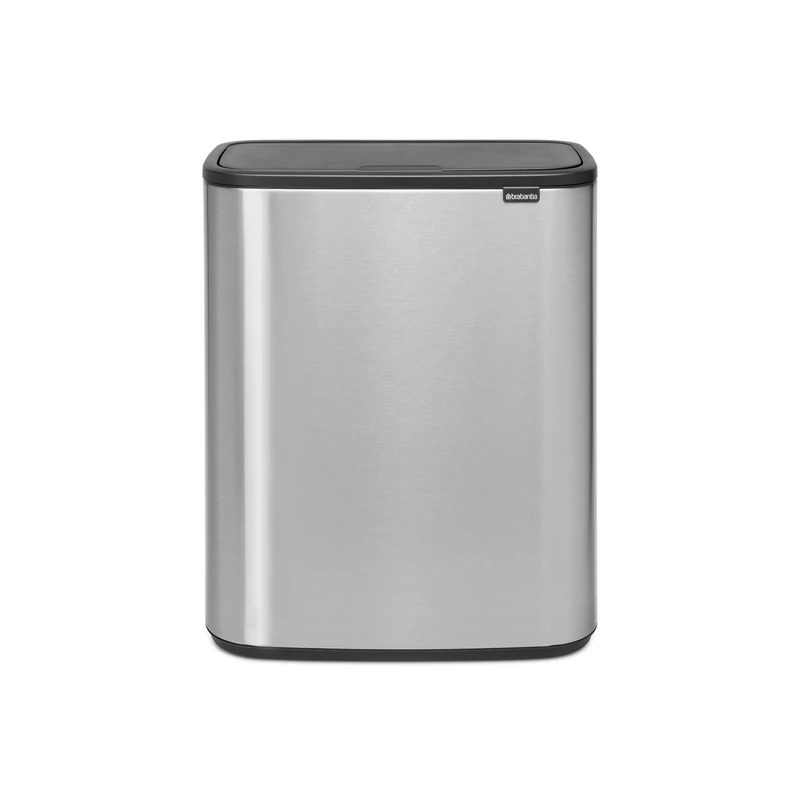 Brabantia Bo Touch Bin - 60L Inner Bucket (Matt Steel Fingerprint Proof) Large Waste Kitchen Bin - Soft-touch