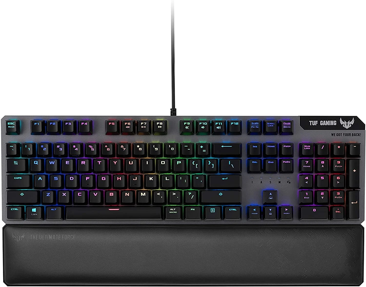 ASUS Optical-Mechanical Compact Gaming Keyboard - RA03 TUF K7 PC Gaming Keyboard, Tactile Switches, 25X Faster, Magnetic Wrist Rest, IP56 Waterproof Standard