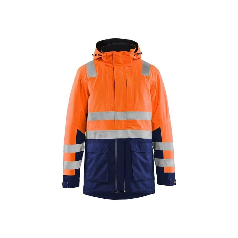 Blaklader 449519875389M High Vis Parka, Orange/Navy Blue, Size M