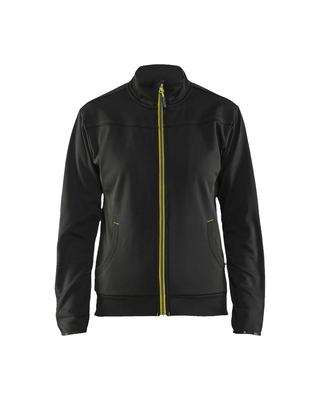 Blaklader 339425269933XXL Women's Zip Sweatshirt - Black/Yellow, Size XXL