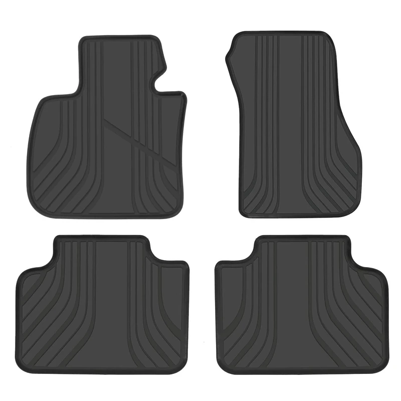 San Auto Car Floor Mats for BMW X1(2016-2022) 2AT(2015-2019) X2(2018-2022) F48 F45 F39 Custom Fit Full Black Rubber Auto Floor Liners Set All Weather Protection Heavy Duty Odorless