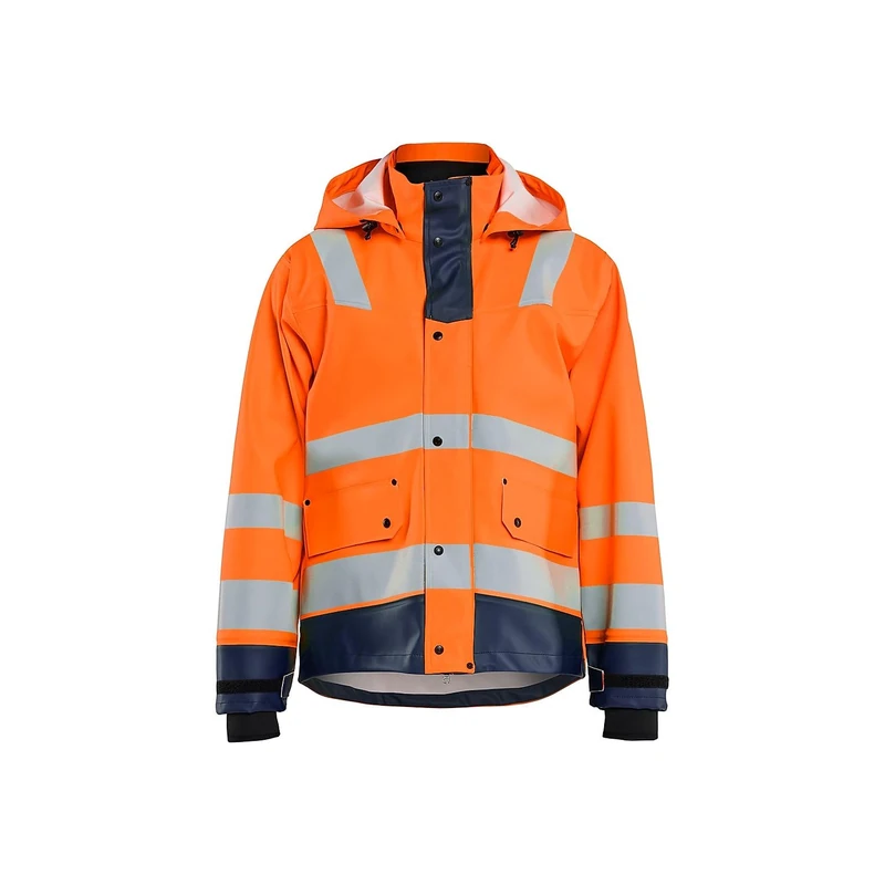Blaklader 432720055389M Level 3 Rain Jacket, High Vis Orange/Navy, Medium