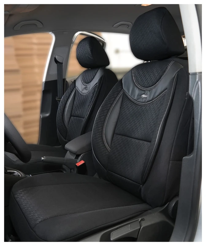 BREMER SITZBEZÜGE Custom Seat Covers Compatible with Toyota Verso Facelift Driver & Passenger from 2013-2018 G102 Black Seat Covers Car