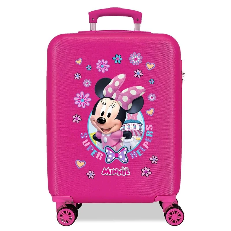 Disney Minnie Super Helpers Pink Cabin Suitcase 37 x 55 x 20 cm Rigid ABS Combination Lock 37.4 Litre 2.6 kg 4 Double Wheels Hand Luggage