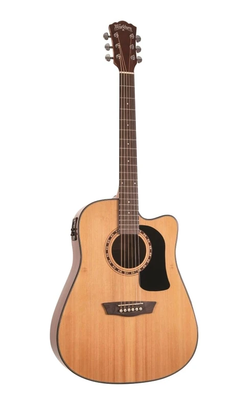Washburn Apprentice D5CE Electro Acoustic Folk Guitar Pack Black - Includes Gigbag, Strap and Plectrums