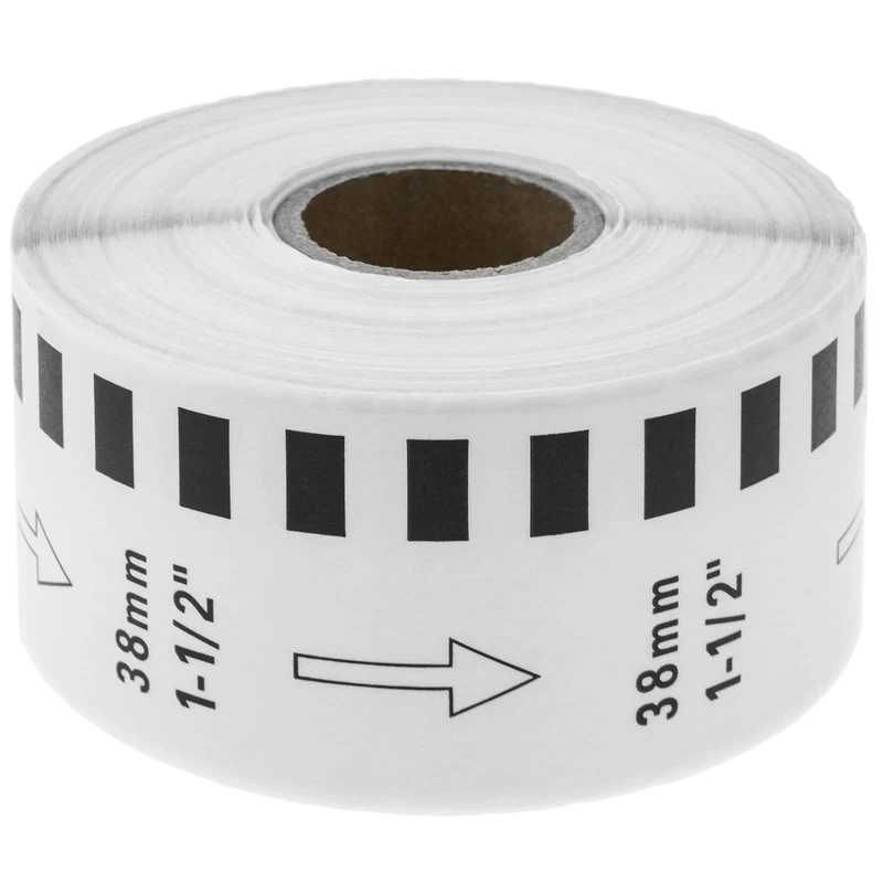 BeMatik - Thermal roll label with labels compatible Brother DK-22225 width 38mm 1-1/2" length 30.48m 10-pack