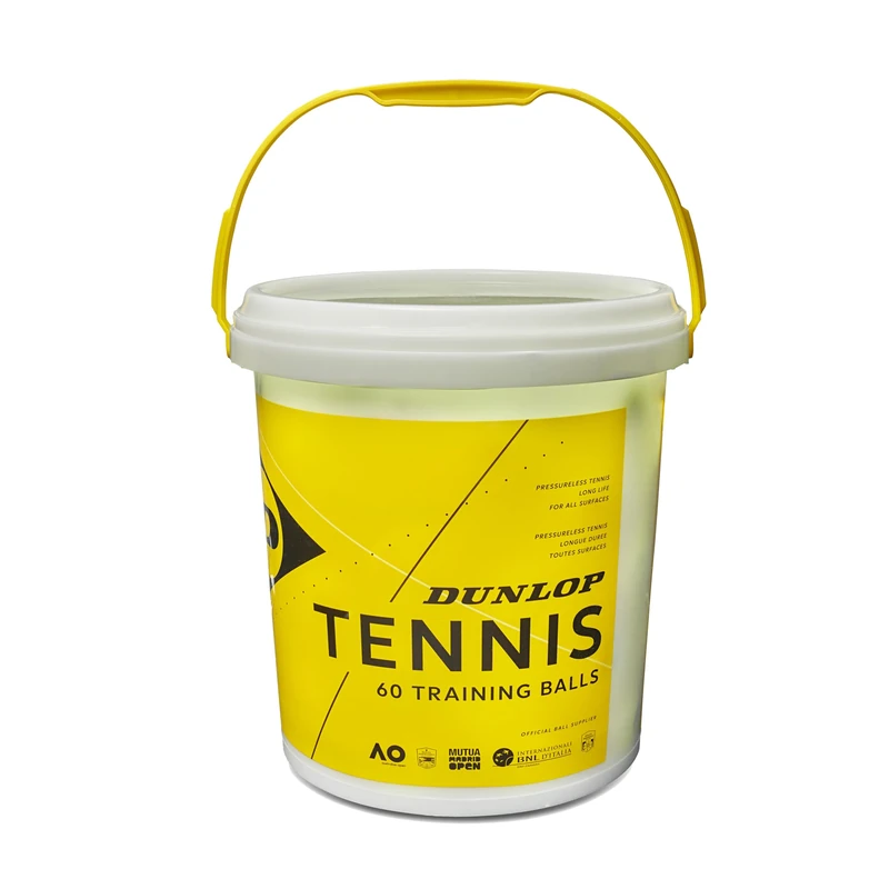 DUNLOP Tennis Ball Training Yellow 60 Ball Bucket - for Coaching and Training Sessions