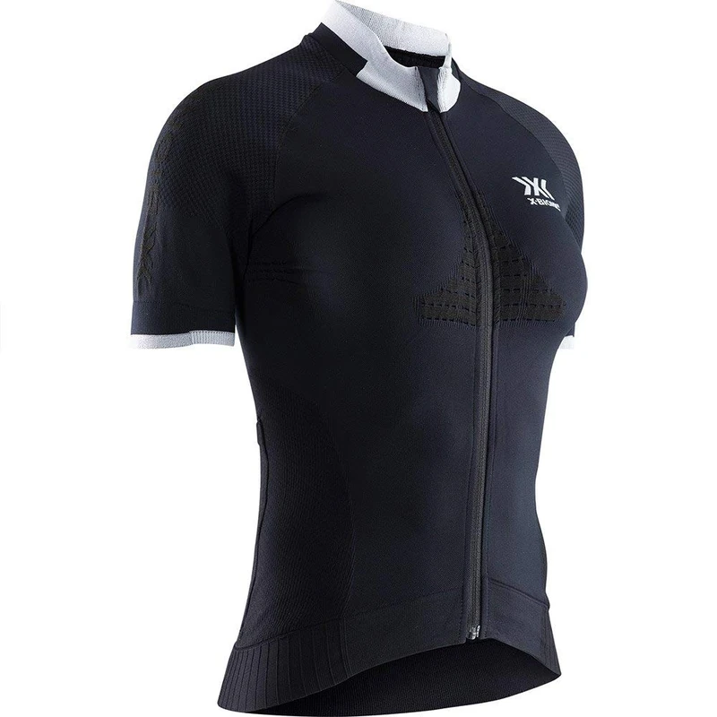 X-BIONIC Women Invent 4.0 Bike Race Zip Short Sleeve Shirt - Opal Black/Arctic White, X-Small