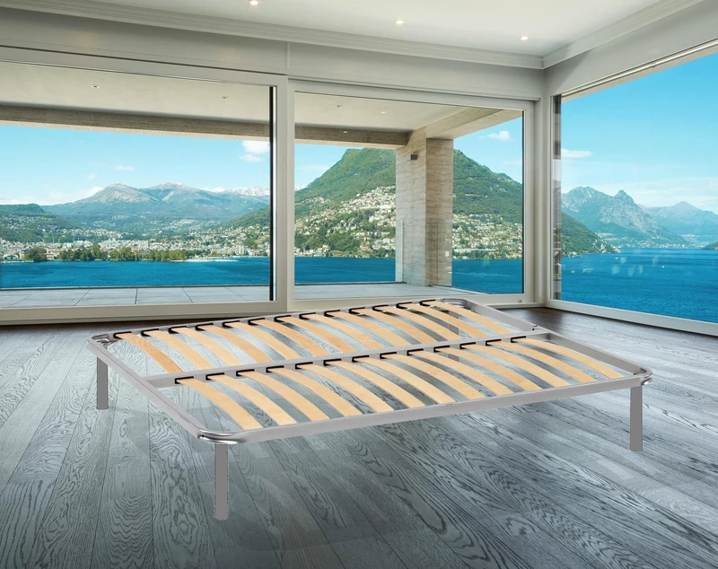 Talamo Italia - Double bed base Margaret, Orthopedic slatted base, 100% Made in Italy, Cm 160x190h 31,