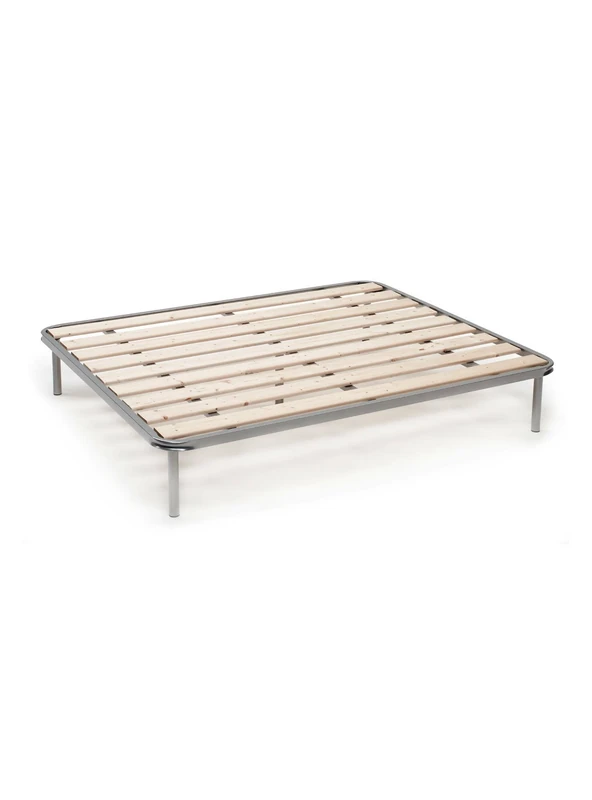 Talamo Italia - Double bed base Marialaura, Orthopedic base with planed slats, 100% Made in Italy, Cm 160x190h 31,