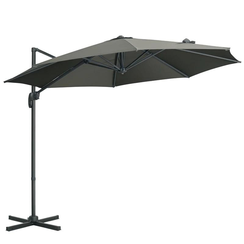 Outsunny 3x3m Cantilever Parasol with 360 Degree Rotation