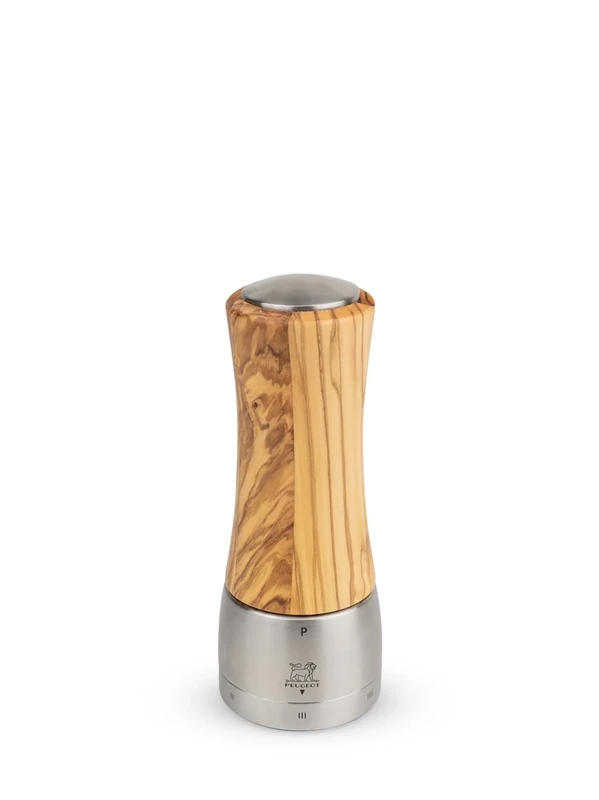 Peugeot - Madras u'Select Manual Pepper Mill - Adjustable Grinder - Stainless Steel & Olive Wood, Natural - 16 cm