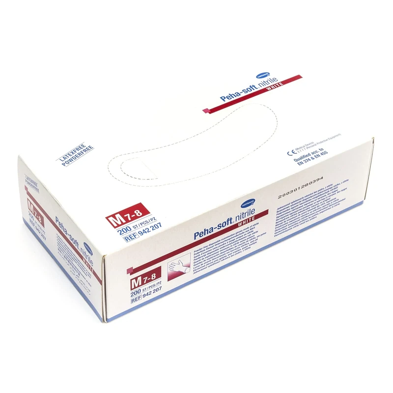 HARTMANN 9422073 Peha-soft Nitrile White Powderfree, M, Pack of 200