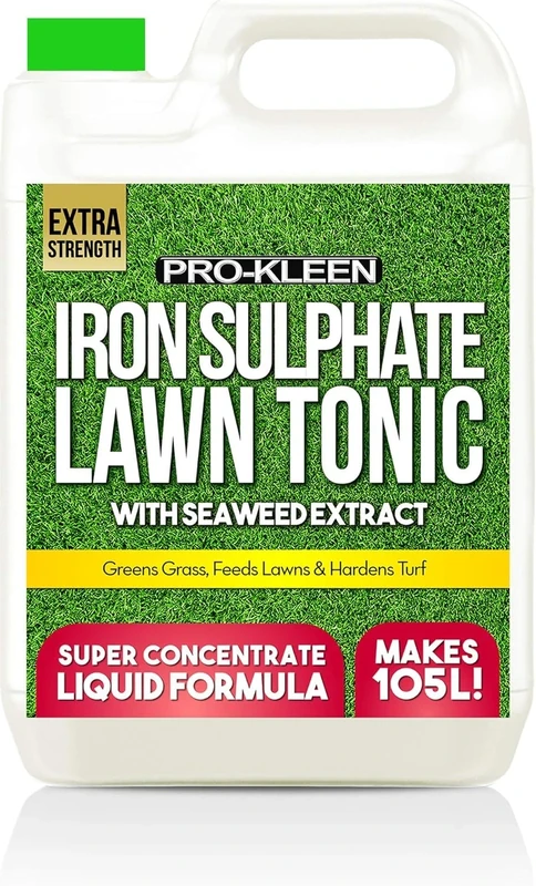 Pro-Kleen Lawn Tonic Liquid Iron Sulphate Quality Ferrous Conditioner, Fertiliser, Grass Greener, Turf Hardener | Long-Lasting for a Healthier Looking Garden | Helps Prevent Lawn Disease (5 Litres)