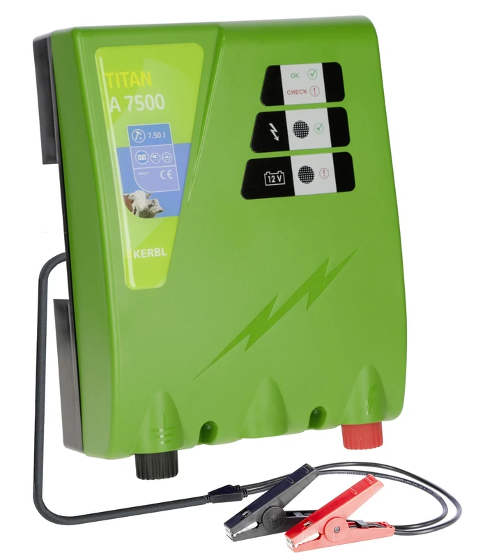 Kerbl TITAN A 7500 Electric Fence Device for Robust Animals Wild Boars / Bulls, for Long Fences with Strong Growth 392527