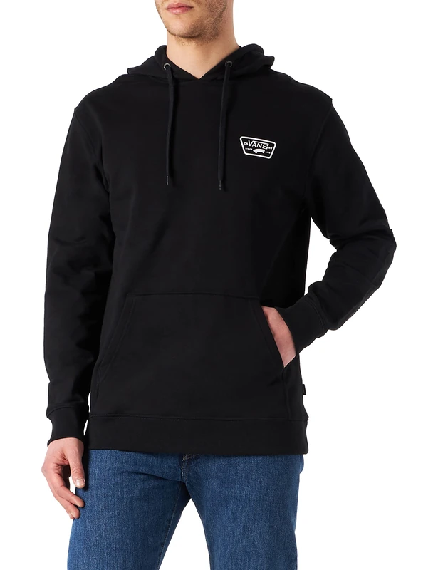 Vans Men's Full Patched Po Ii Regular Fit Hooded Long Sleeve Hoodie, Black (Black Blk), Small (Manufacturer Size: S)