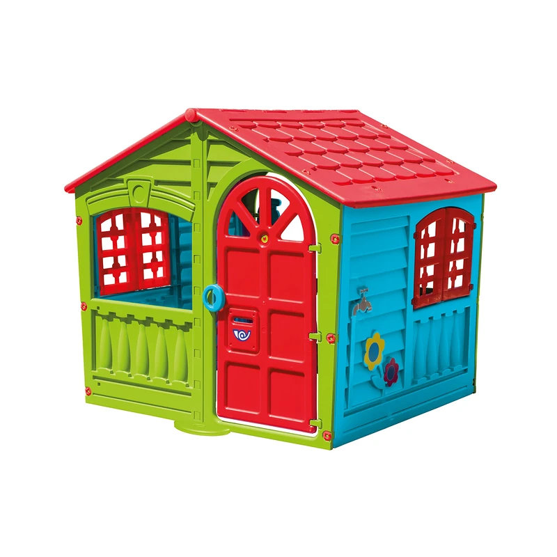 Sport1 House of Fun Children's Playhouse Children's Playhouse Garden/Indoor Children's House Made of Easy Assembly Plastic Door and Windows Opening Dimensions 130 x 111 x 115 cm