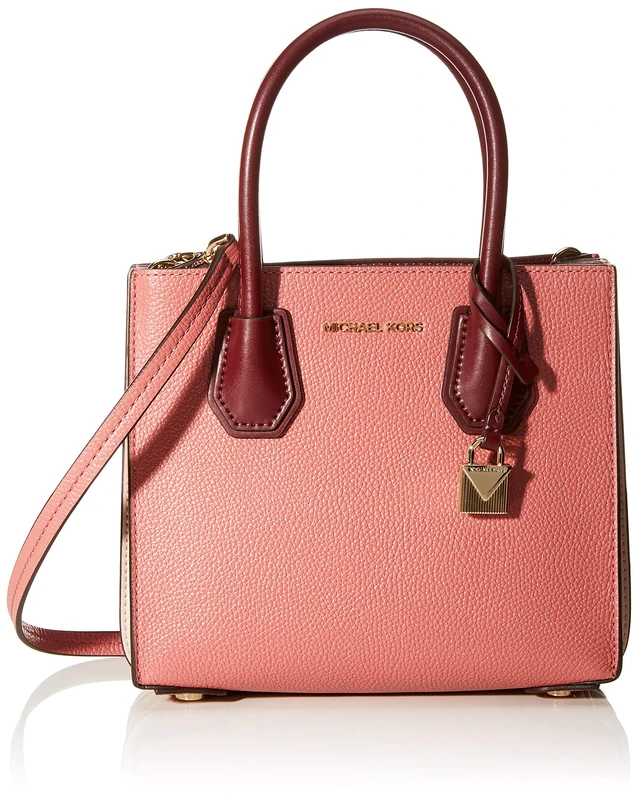 Michael Kors Mercer Pebbled Leather Accordion Crossbody Women’s Cross-Body Bag, Pink (Rose Multi), 10.2x19x21.6 centimeters (B x H x T) - Image 1