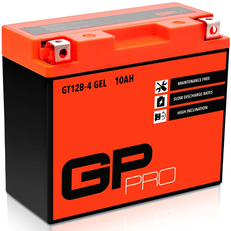 GP-PRO GT12B-4 12V 10Ah GEL Starter Battery (similar to YT12B-4 / YT12B-BS) (Maintenance-free / Sealed) Motorcycle Accumulator