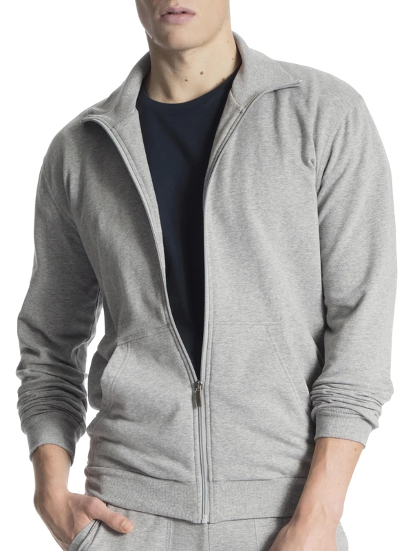 Calida Men's Remix Basic Lw Sports Jacket Not Applicable, Black (Carbon Melé 991), XX-Large