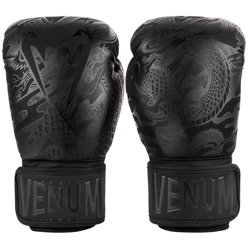 Venum Dragon's Flight Boxing Gloves - Black/Black - 16 oz