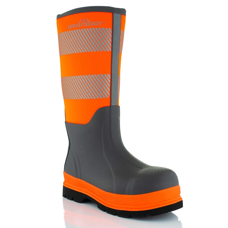 Brightboot Hi Vis Waterproof Safety Boots (11 UK, Orange)