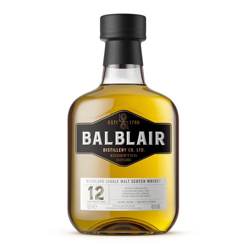 Balblair 12 Year Old Highland Single Malt Scotch Whisky, 46% ABV, 70cl, Matured in Ex-Bourbon & Double-Fired American Oak Casks, Citrus, Honey and Spice Notes