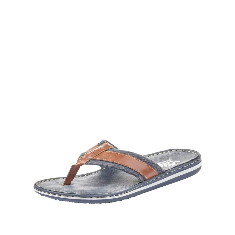 Rieker 21095 Men’s Flip Flops, Brown (Peanut/Navy 24), 11 UK