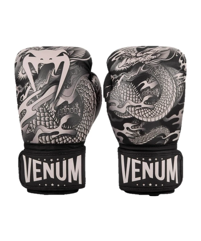 Venum, Dragon's Flight Boxing Gloves, Unisex Adult, 14 Oz, Black/Sand - Image 1