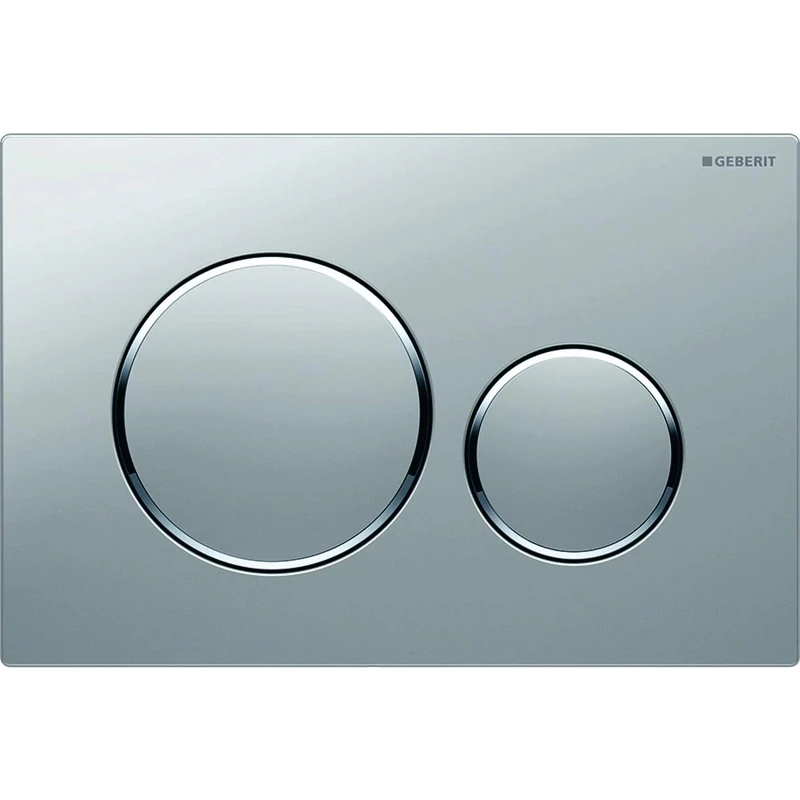 Geberit Sigma 20 115882JQ1 Actuator Plate for 2 Flushes with Front Actuation Plate and Buttons Matte Chrome Stripes