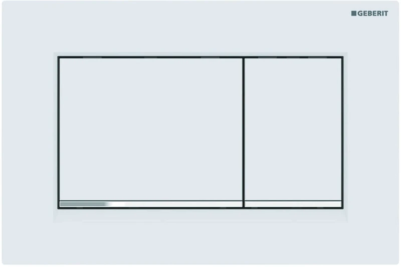 Geberit Sigma 30 115883JT1 Actuator Plate for 2 Flushes with Front Actuation Plate and Buttons Matte White Stripes Chrome