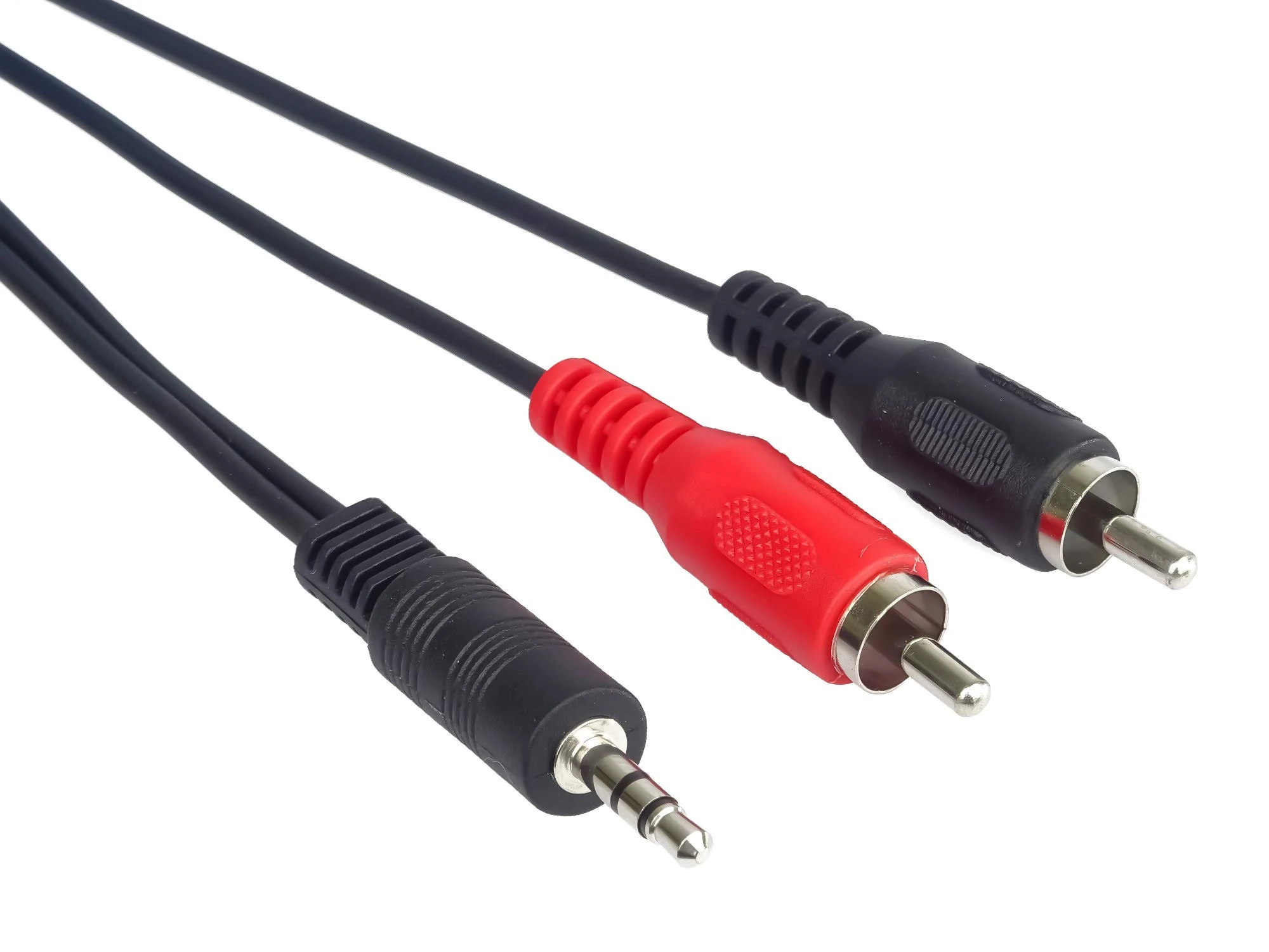 PremiumCord Jack to RCA Y Cable 3 m, Jack Plug 3.5 mm to 2x RCA Male, Jack to RCA, Stereo Audio, for Digital Camera, TV, Mobile Phones, MP3, HiFi, Colour Black