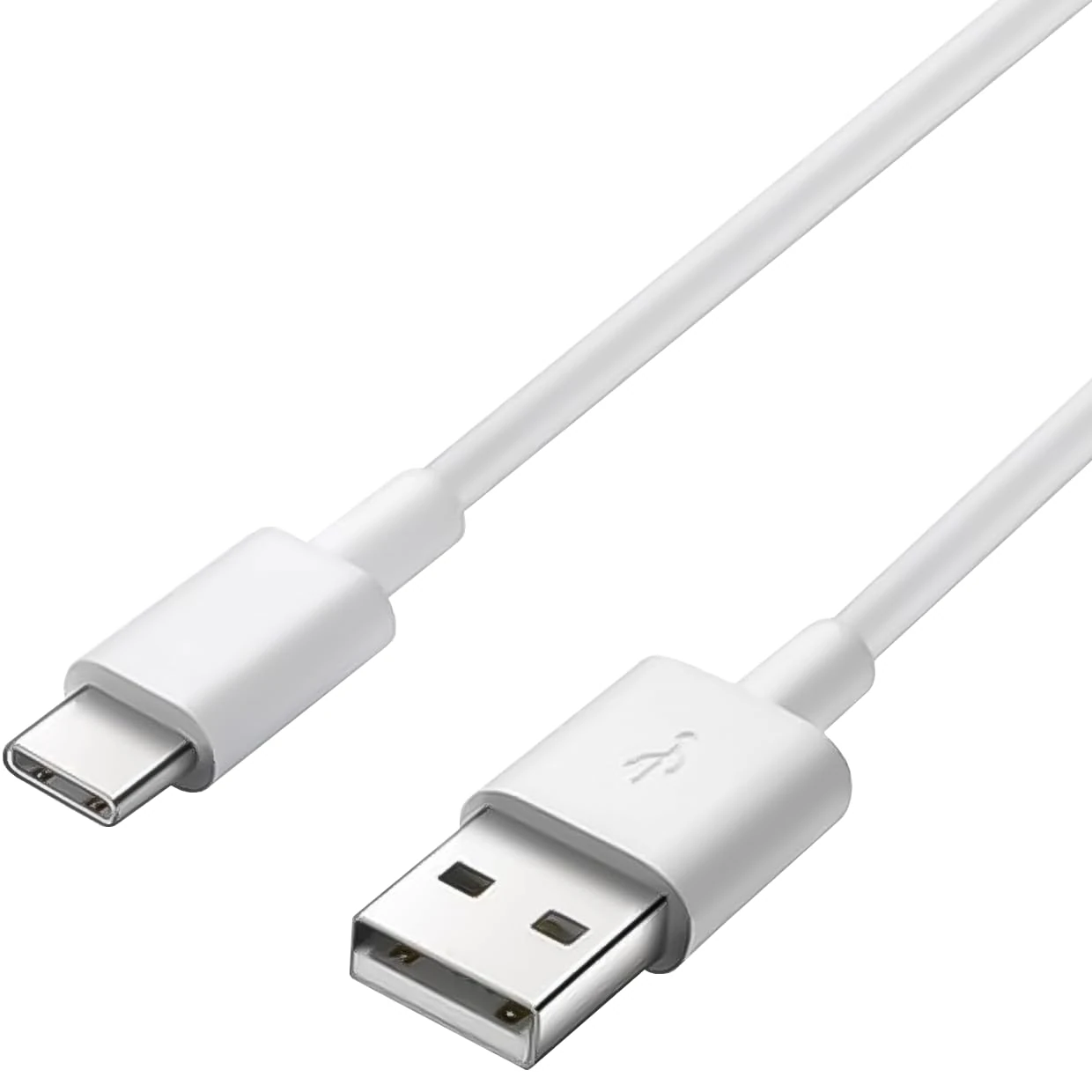 Premium Cord USB-C to USB 2.0 Connection Cable 1 m, Fast Charge up to 3 A, Charging Cable and Data Cable, USB 3.1 Type C Male to USB 2.0 Type A Male, Colour: White, Length 1 m