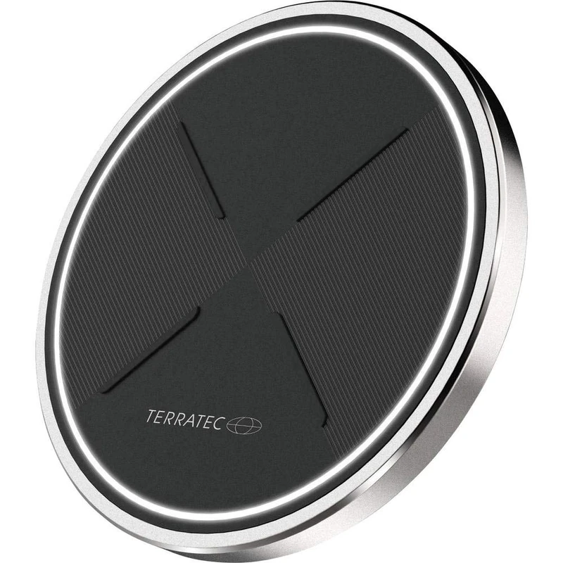 TerraTec ChargeAIR Dot Wireless Charger Charging Pad, Wireless 10W QI Charger, Compatible with 11/11 Pro/11 Pro Max/XS MAX/XR/XS/X/8/8+, Galaxy Note 10/S10e/S10/S9, AirPods - Includes Power Supply