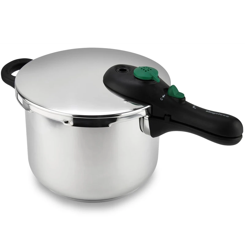 MAGEFESA Dynamic Pressure Cooker Super Fast Easy to Use, 18/10 Stainless Steel, Suitable for All Types of Cookers, Including Induction (5L)