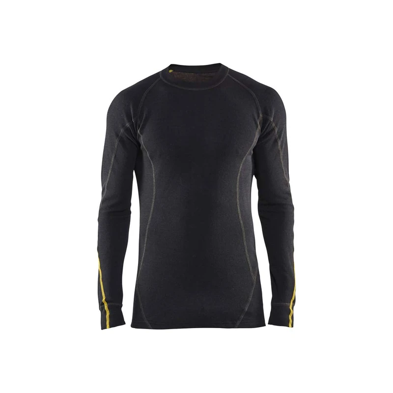 Blaklader 479410759900XXL Flame Retardant Undershirt, 78% Merino Wool, Black, Size XXL