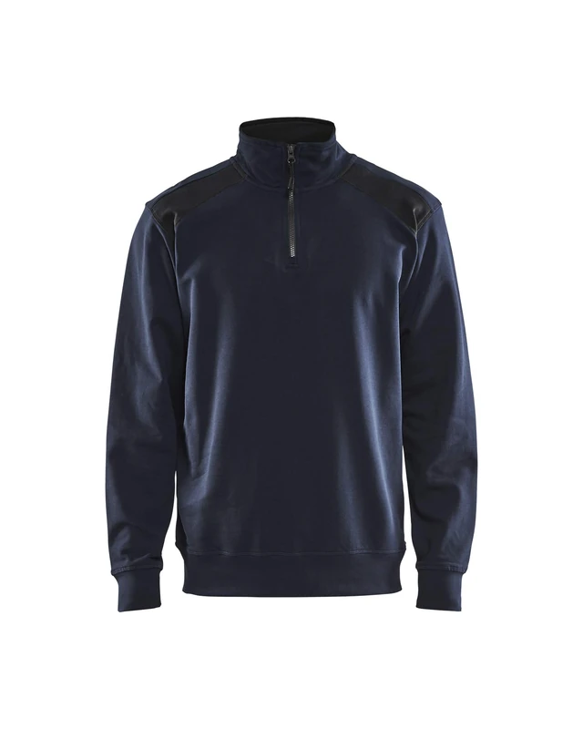 BLÅKLÄDER Sweater Two-Tone Half-Zip Men XS Dark Navy/Black