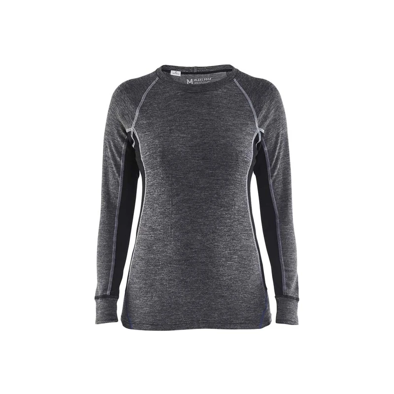 Blaklader 720017329699S Women's Warm Vest, 100% Merino, Medium Grey/Black, Size S