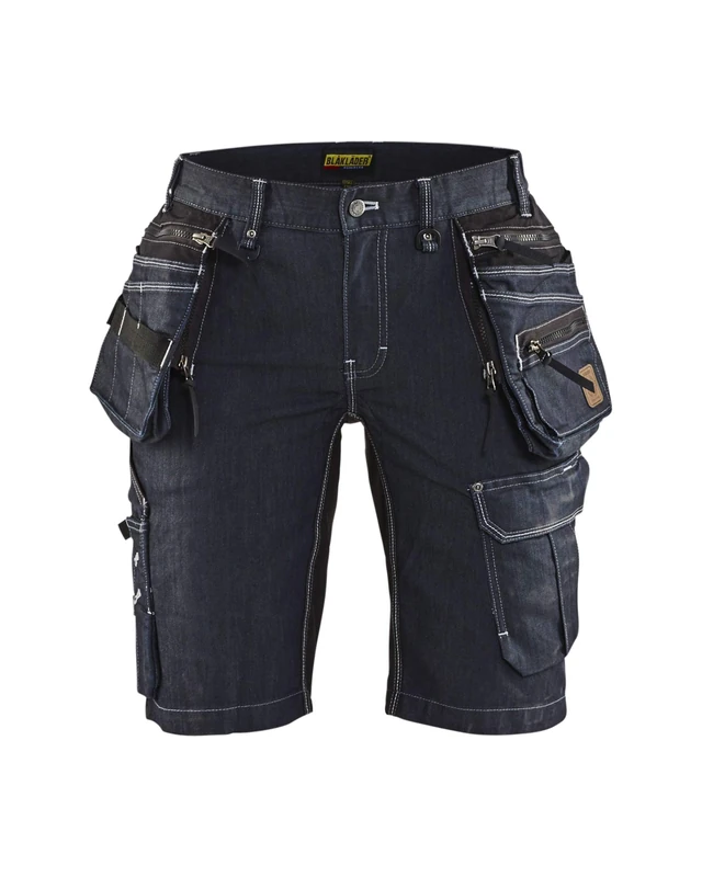 BLÅKLÄDER Ladies Craftsman Shorts Denim Stretch 14R Navy Blue/Black